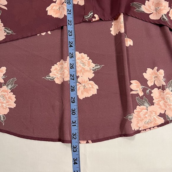 Torrid Size 1 Top Pastel Pink Floral Lexie Georgette Baby Doll Cami High Low - Picture 11 of 13